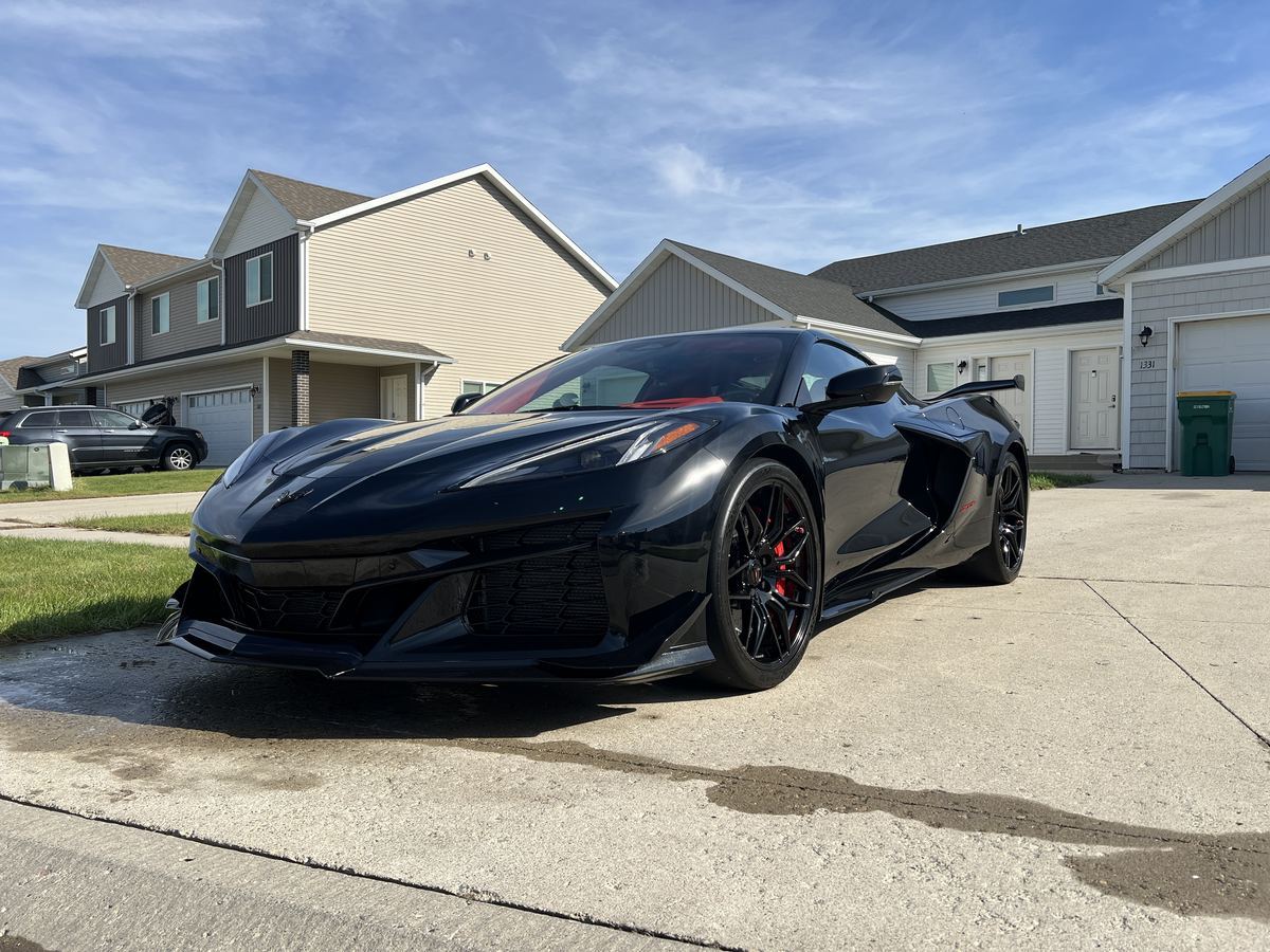 Black Corvette Z06 exterior detail — Voge Detailing Fargo